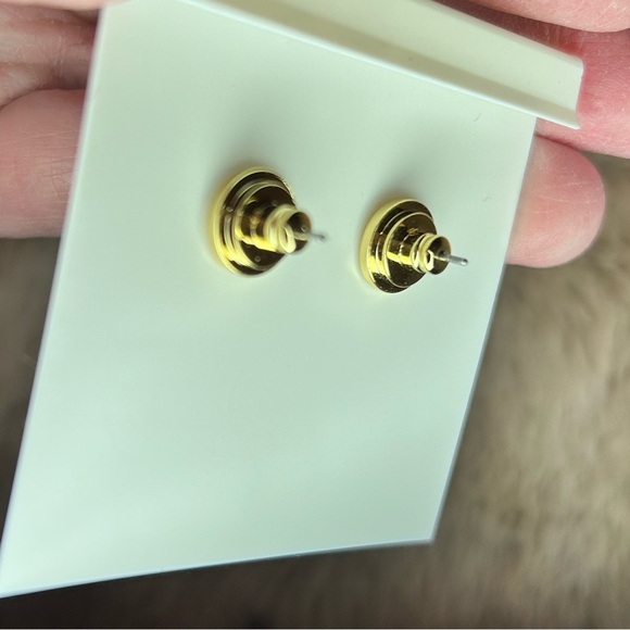 Tory Burch Black and Gold Tortoise Earrings NWT - Picture 10 of 10